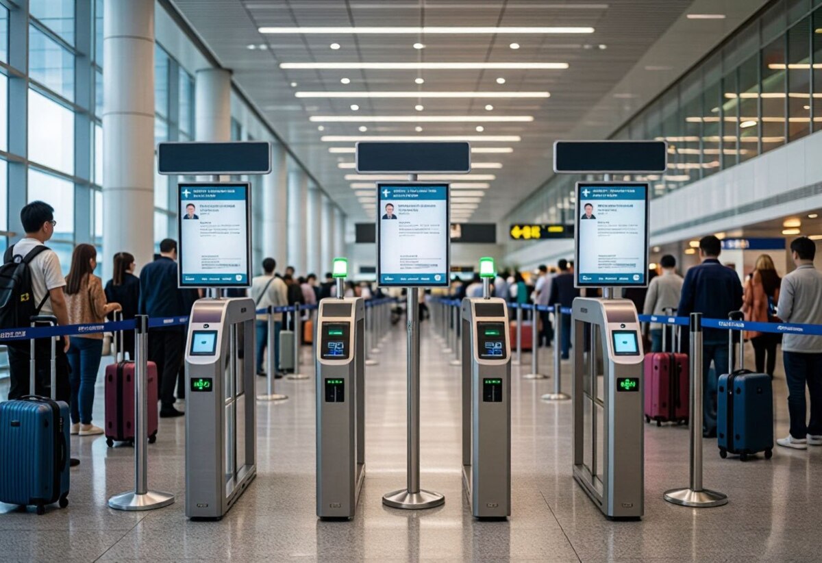 Терминалы самообслуживания для прохождения паспортного контроля в аэропорту Китая